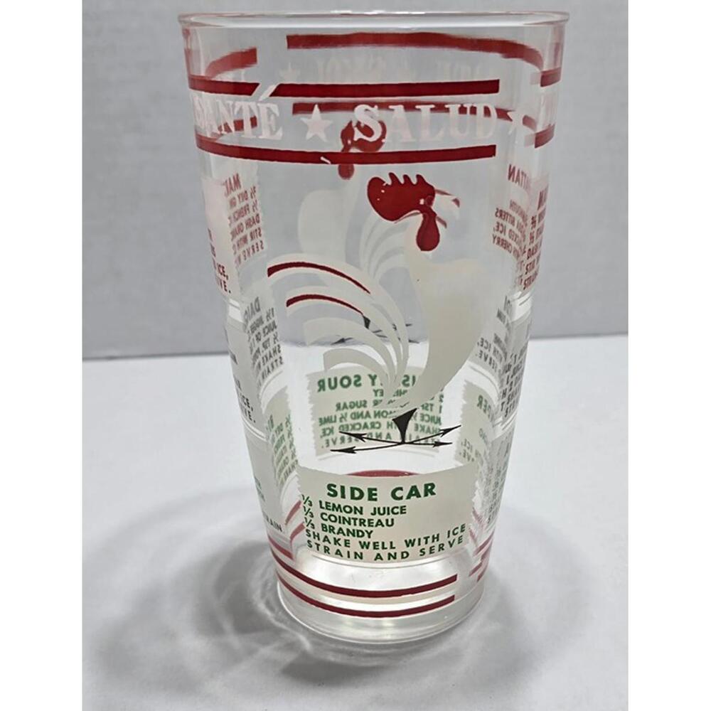 Vintage 1940/1950s: Hazel Atlas: Cocktail Recipe Shaker: Screen Printed: Preown